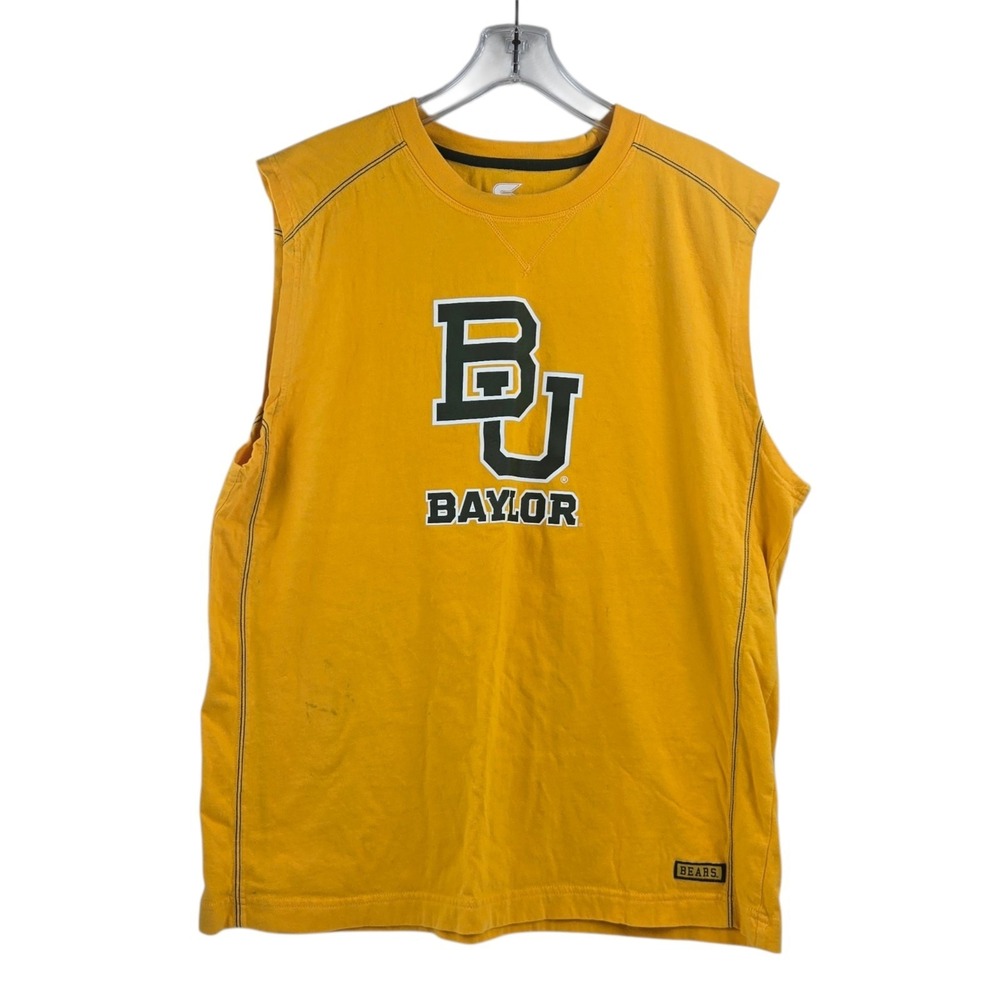 Colosseum Athletics Baylor Bears Sleeveless Muscle Shirt Tank Top Gold Men L Y2K
